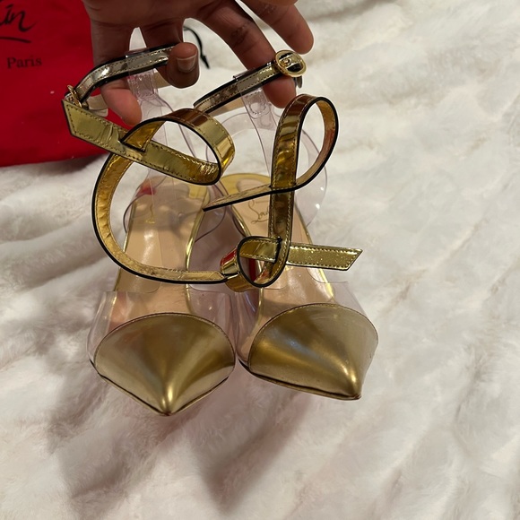 Rare Christian louboutin clear/gold 39 - Picture 5 of 11